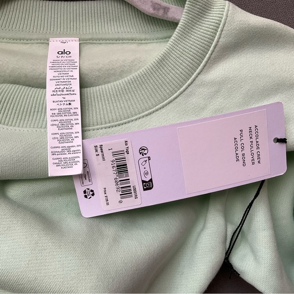 Alo Yoga Accolade Crew Neck Pullover Spearmint S - Picture 7 of 10